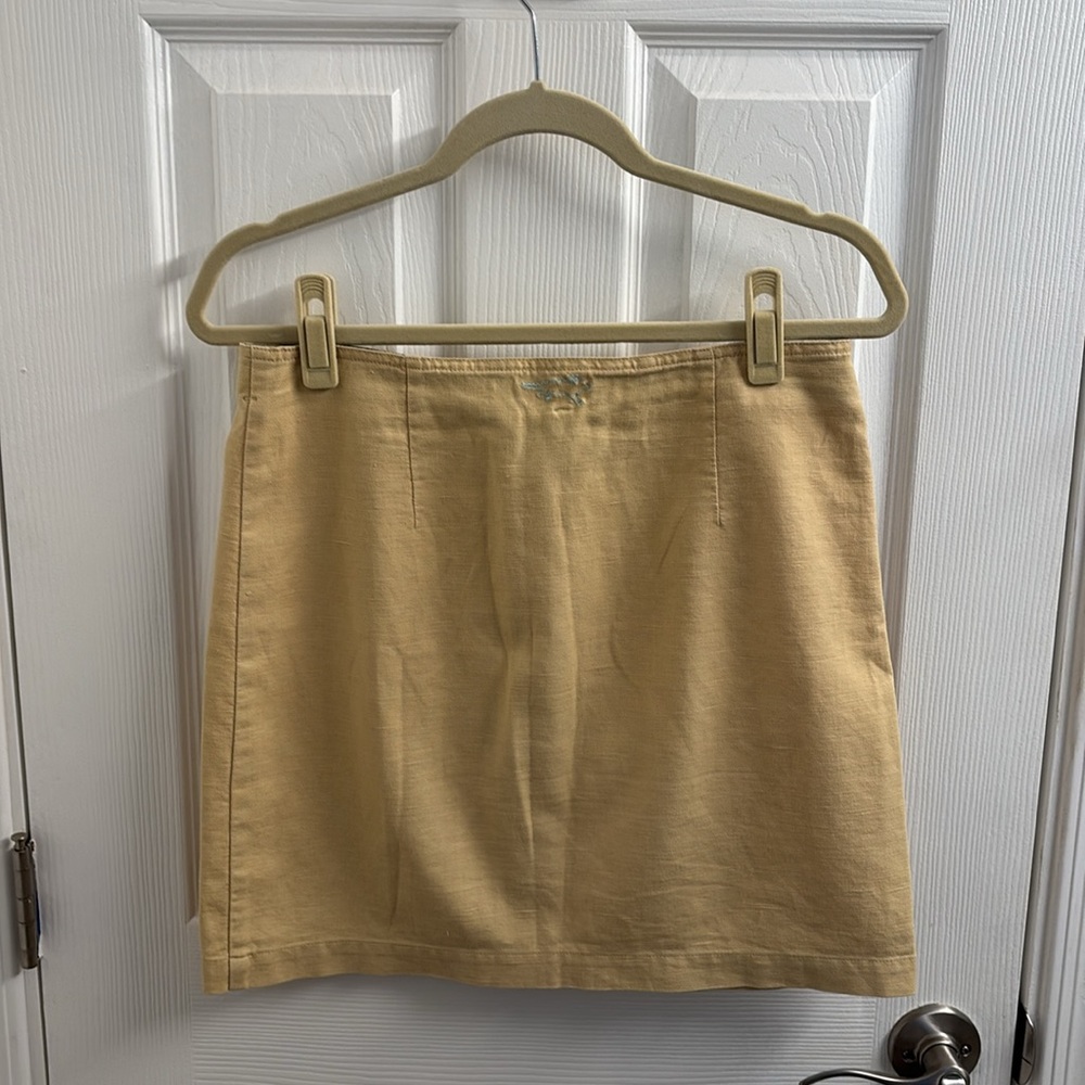 Women's HORNY TOAD Gold Linen/Cotton Pearl Snap Mini Skirt - Sassy - Size 4 - Picture 2 of 9